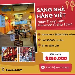 Sang lại nhà hàng Việt nổi tiếng vùng Burwood China Town, NSW