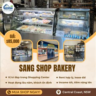 Sang shop bánh đông khách, income cao tại Central Coast giá chỉ $85,000