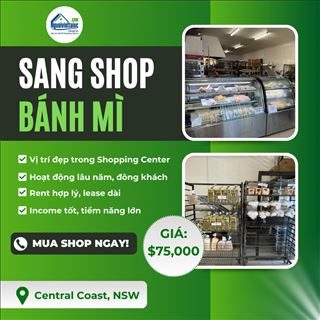 Sang shop bánh đông khách, income cao tại Central Coast giá chỉ $75,000