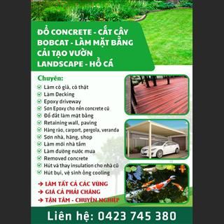 Chuyên đổ concrete- cắt cây - làm vườn- decking .phone