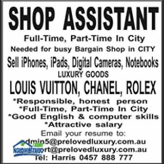 Cần người bán hàng làm full time hoặc part time vùng Sydney, lương cao