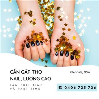 Shop nail cần thợ nước, bột, SNS, lương cao, thuế & super đầy đủ