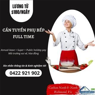 Cần Tuyển 2 Nhân Viên Phụ Bếp