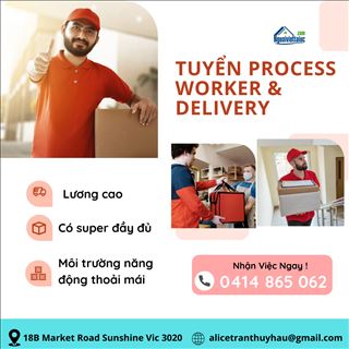 Cần tuyển Process worker & Delivery làm trong warehouse