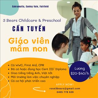 Tuyển Educator Full-time/Part-time lương $20-$40/h