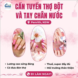 Shop nails ở Penrith, NSW cần thợ bột và tay chân nước lương cao