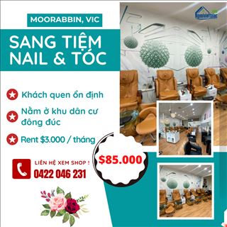 Cần sang lại tiệm nails & tóc ngay trạm xe lửa Moorabin